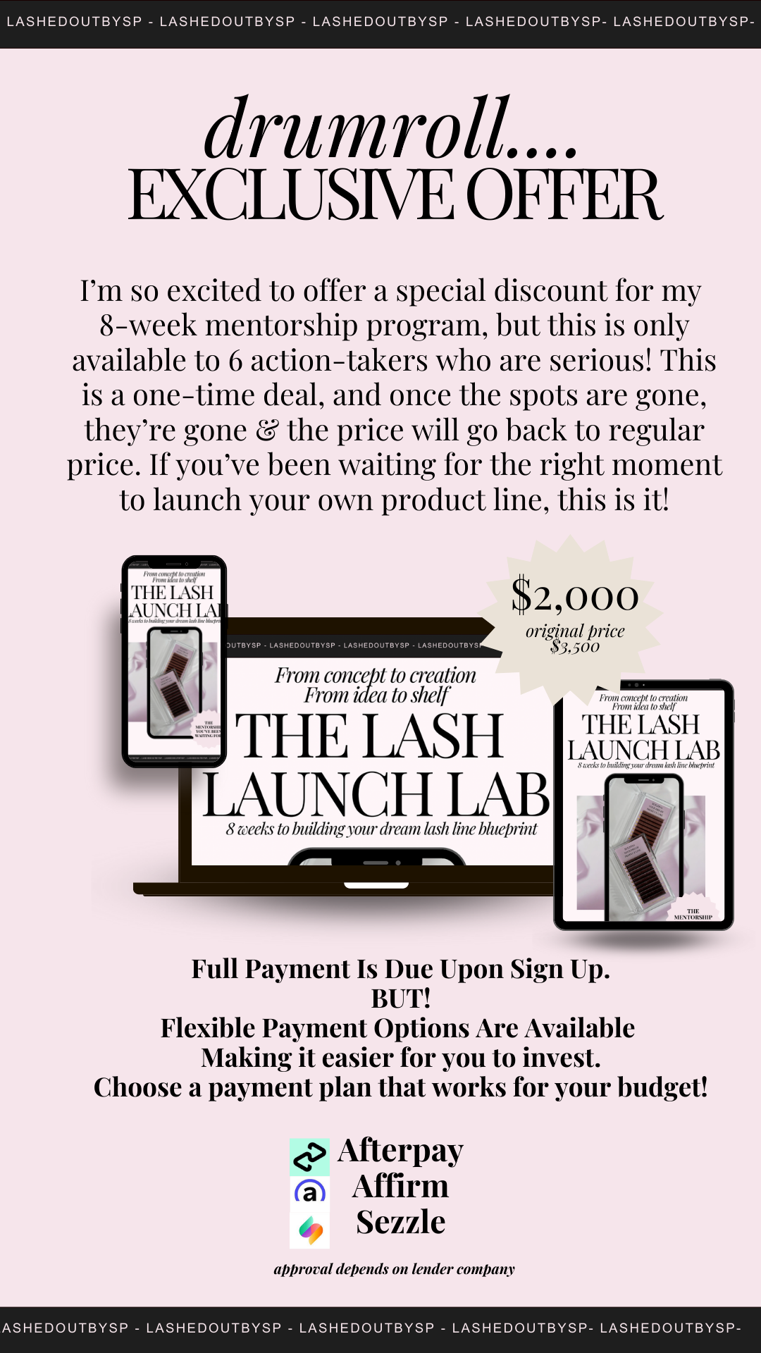 THE LASH LAUNCH LAB | 8 WEEK PRODUCT DEVELOPMENT MENTORSHIP PROGRAM